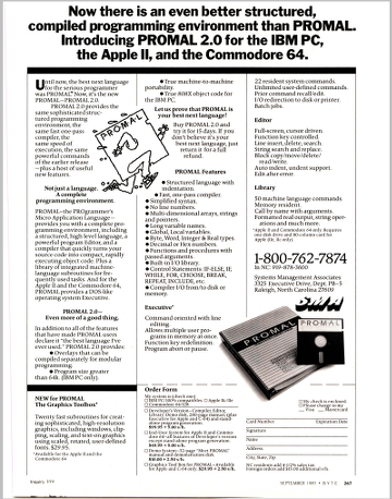 BYTE magazine PROMAL ad
