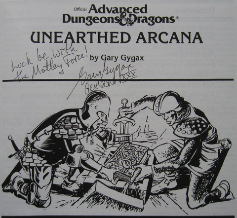 autographed Unearthed Arcana