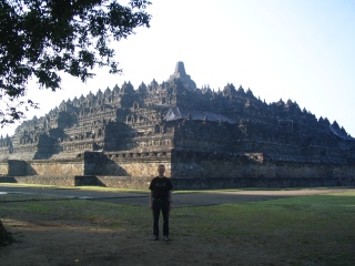 me, standing in front of Borobudur